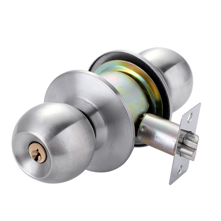 Steel spherical knob door lock