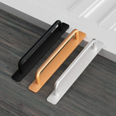 glass door pull handles silvery white