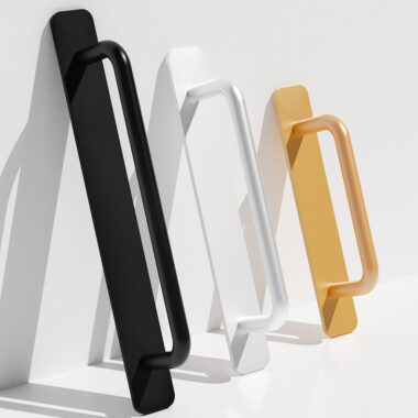 glass door pull handles silvery white