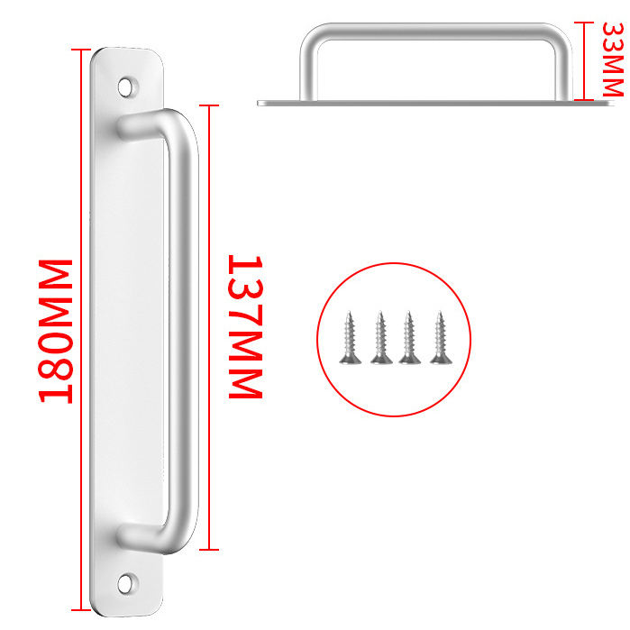 glass door pull handles silvery white