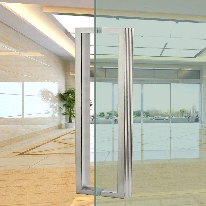 High-Quality Entrance Stainless Steel Handle Knurled for Office 12-80 Inch Modern Rectangular Straight Glass Door Pull Handle