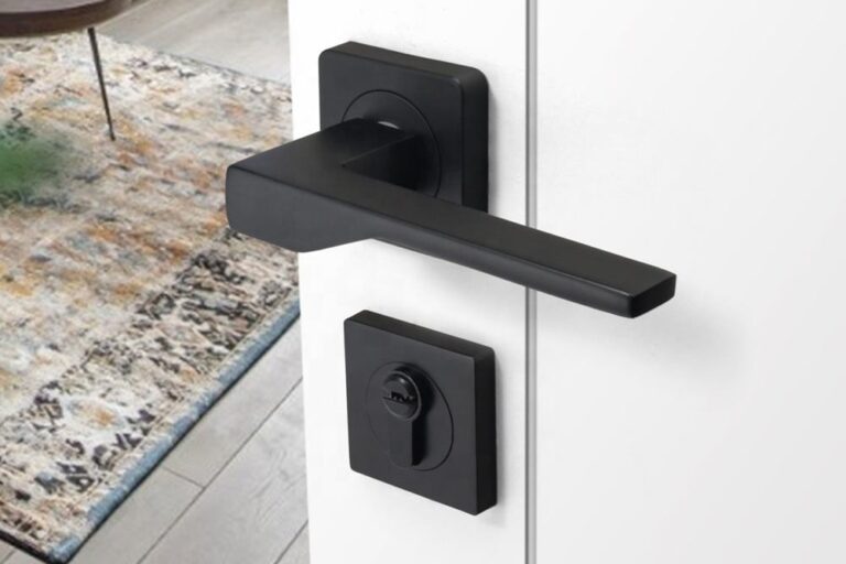Modern Grey Black Nickel Lever Door Handle Lock Factory (2) alloy lever door handle factory