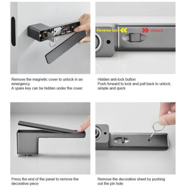 modern square lever door handle set