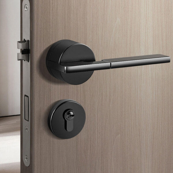 black bedroom lever door handle
